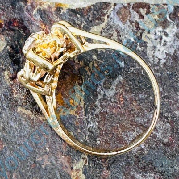 Yellow 14k Gold & 1/2 Carat Diamond Ring Size 5 - Picture 2 of 8